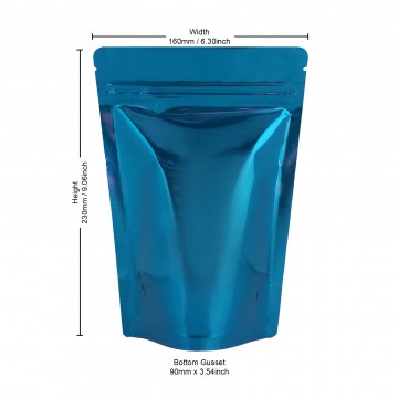 [Sample] 250g Blue Shiny Stand Up Pouch/Bag with Zip Lock [SP4]