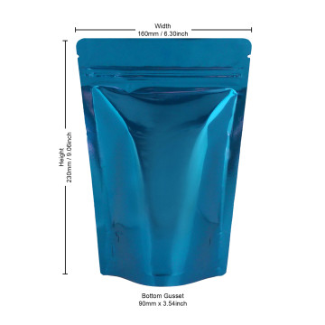 250g Blue Shiny Stand Up Pouch/Bag with Zip Lock [SP4] (100 per pack)