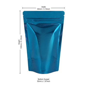 40g Blue Shiny Stand Up Pouch/Bag with Zip Lock [SP1] (100 per pack)