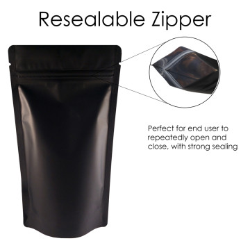 40g Black Matt Stand Up Pouch/Bag with Zip Lock [SP1] (100 per pack)