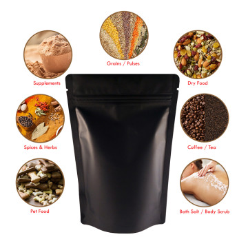 40g Black Matt Stand Up Pouch/Bag with Zip Lock [SP1] (100 per pack)