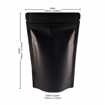 [Sample] 1kg Black Matt Stand Up Pouch/Bag with Zip Lock [SP6]