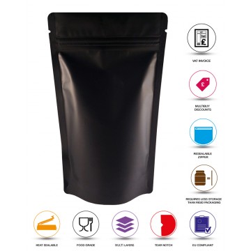 [Sample] 50g Black Matt Stand Up Pouch/Bag with Zip Lock [WP1]