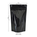 150g Black Shiny Stand Up Pouch/Bag with Zip Lock [SP3] (100 per pack)