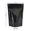 1kg Black Shiny Stand Up Pouch/Bag with Zip Lock [SP6] (100 per pack)