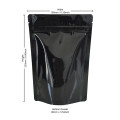 250g Black Shiny Stand Up Pouch/Bag with Zip Lock [SP4] (100 per pack)