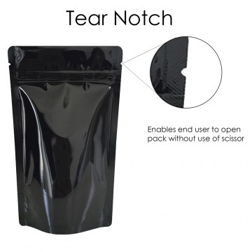 [Sample] 250g Black Shiny Stand Up Pouch/Bag with Zip Lock [SP4]