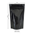 3kg Black Shiny Stand Up Pouch/Bag with Zip Lock [SP7] (100 per pack)