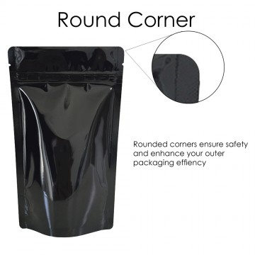 [Sample] 50g Black Shiny Stand Up Pouch/Bag with Zip Lock [WP1]