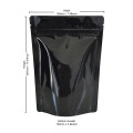 500g Black Shiny Stand Up Pouch/Bag with Zip Lock [SP5] (100 per pack)