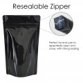 500g Black Shiny Stand Up Pouch/Bag with Zip Lock [SP5]