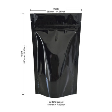 [Sample] 5kg Black Shiny Stand Up Pouch/Bag with Zip Lock [SP8]