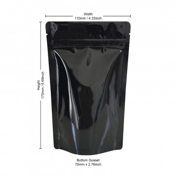 70g Black Shiny Stand Up Pouch/Bag with Zip Lock [SP2]