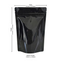 750g Black Shiny Stand Up Pouch/Bag with Zip Lock [SP11] (100 per pack)