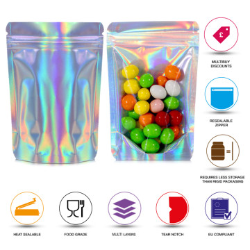 [Sample] 500g Clear / Holographic Stand Up Pouch/Bag with Zip Lock [SP5]