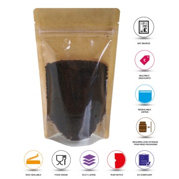 [Sample] 100g Kraft Paper One Side Clear Stand Up Pouch/Bag with Zip Lock [SP9]