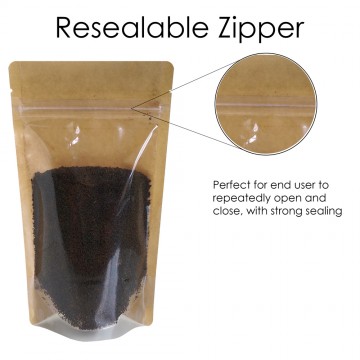 250g Kraft Paper One Side Clear Stand Up Pouch/Bag with Zip Lock [SP4]