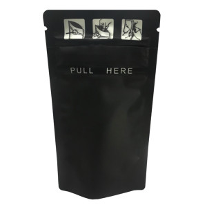 [Sample] 8cm x 13cm Child Resistant Window Black Matt Stand Up Pouch/Bag with Zip Lock [SP1] 