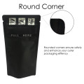 8cm x 13cm Child Resistant Window Black Matt Stand Up Pouch/Bag with Zip Lock [SP1]  (100 per pack)