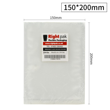 150mm x 200mm Embossed Vacuum Sealer Bags 90 Micron (100 per pack)