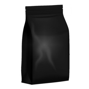 [Sample] 1kg Black Matt Flat Bottom Bag with Zip Lock [FB6]