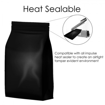 [Sample] 250g Black Matt Flat Bottom Bag with Zip Lock [FB4]
