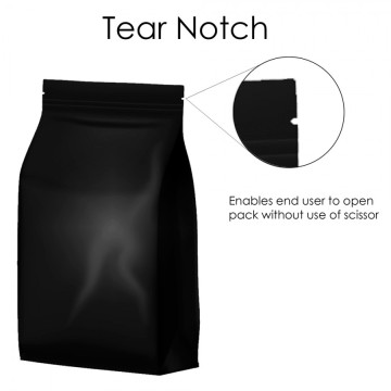 [Sample] 250g Black Matt Flat Bottom Bag with Zip Lock [FB4]