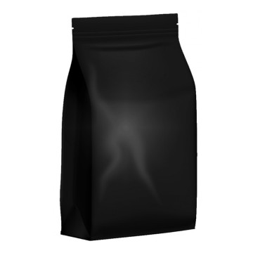 [Sample] 500g Black Matt Flat Bottom Stand Up Pouch/Bag with Zip Lock [FB5]