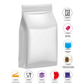 [Sample] 1kg White Matt Flat Bottom Bag with Zip Lock [FB6]