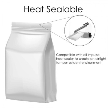 [Sample] 1kg White Matt Flat Bottom Bag with Zip Lock [FB6]