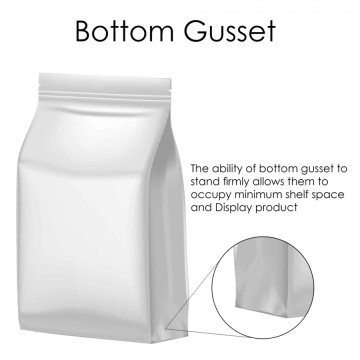 [Sample] 1kg White Matt Flat Bottom Bag with Zip Lock [FB6]