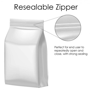 [Sample] 1kg White Matt Flat Bottom Bag with Zip Lock [FB6]