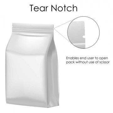 [Sample] 1kg White Matt Flat Bottom Bag with Zip Lock [FB6]