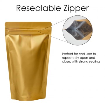 1kg Gold Matt Stand Up Pouch/Bag with Zip Lock [SP6]