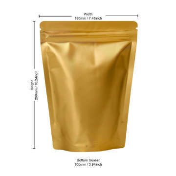 500g Gold Matt Stand Up Pouch/Bag with Zip Lock [SP5] (100 per pack)