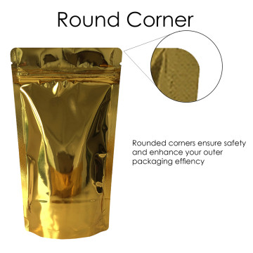 [Sample] 150g Gold Shiny Stand Up Pouch/Bag with Zip Lock [SP3]