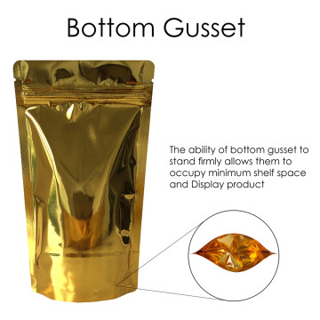 [Sample] 150g Gold Shiny Stand Up Pouch/Bag with Zip Lock [SP3]