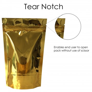 [Sample] 40g Gold Shiny Stand Up Pouch/Bag with Zip Lock [SP1]