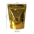 500g Gold Shiny Stand Up Pouch/Bag with Zip Lock [SP5] (100 per pack)