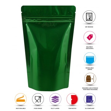 150g Green Shiny Stand Up Pouch/Bag with Zip Lock [SP3]