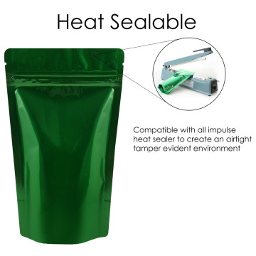 150g Green Shiny Stand Up Pouch/Bag with Zip Lock [SP3] (100 per pack)