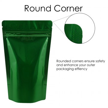 250g Green Shiny Stand Up Pouch/Bag with Zip Lock [SP4]