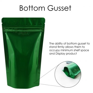 [Sample] 250g Green Shiny Stand Up Pouch/Bag with Zip Lock [SP4]