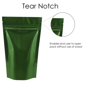 40g Green Shiny Stand Up Pouch/Bag with Zip Lock [SP1] (100 per pack)