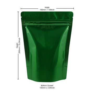 [Sample] 500g Green Shiny Stand Up Pouch/Bag with Zip Lock [SP5]