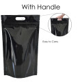 [Sample] 5kg Black Shiny With Handle Stand Up Pouch/Bag with Zip Lock [SP8]