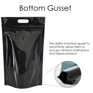 [Sample] 5kg Black Shiny With Handle Stand Up Pouch/Bag with Zip Lock [SP8]