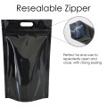 [Sample] 5kg Black Shiny With Handle Stand Up Pouch/Bag with Zip Lock [SP8]