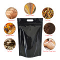 [Sample] 5kg Black Shiny With Handle Stand Up Pouch/Bag with Zip Lock [SP8]
