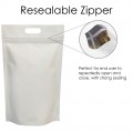 5kg White Matt With Handle Stand Up Pouch/Bag with Zip Lock [SP8]